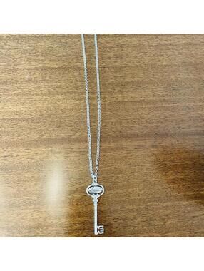 Silver key necklace with "dream" charm #dreamcatcher